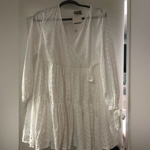 White eyelet maternity summer dress - size 6